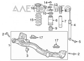 Arc spate stânga Honda HR-V 16-22 awd rigiditate alb-verde.