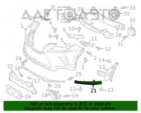 Buza bara de protecție față stânga Lexus NX300 18-21 F-sport nou OEM original.