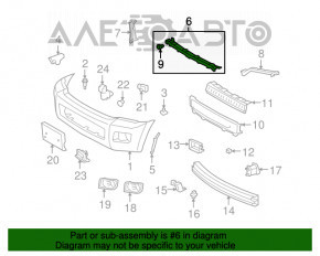 Bara de fixare a barei frontale centrală Toyota Sequoia 08-16