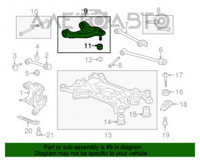 Maneta superioară din spate dreapta cu articulație sferică pentru Honda Accord 13-17.