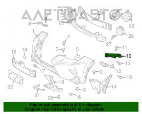 Suportul pentru bara de protecție din față dreapta pentru DRL Lexus NX300 NX300h 18-21