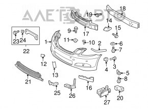 Крепление переднего бампера правое крыло Lexus GS300 GS350 GS430 GS450h 06-11 новый OEM оригинал