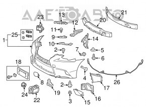 Крепление переднего бампера правое Lexus IS 14-16 дорест