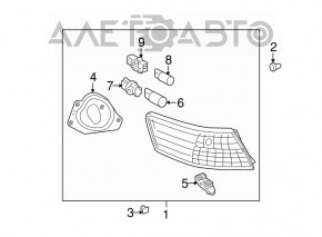 Suportul pentru bara spate sub stopul stânga Toyota Camry v40 nou original