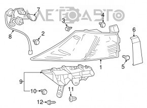 Suportul pentru bara spate - far dreapta Lexus IS 14-20, nou, original OEM