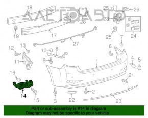 Suportul pentru bara spate stânga sub stopul Lexus ES300h ES350 13-18 nou OEM original