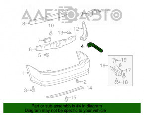 Suportul pentru bara spate dreapta Toyota Prius 2004-2009