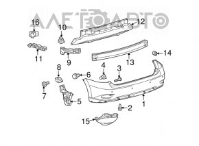 Suport bara spate dreapta extern Lexus RX350 RX450h 10-15 nou original OEM