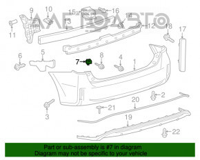 Suportul pentru bara spate dreapta mică Toyota Prius V 12-17