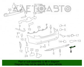 Capacul bara sub spoilerul stâng Lexus LS460 LS600h 07-12 zgârieturi