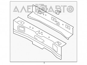 Panoul din spate al Mitsubishi Outlander 14-21, format din 2 piese.