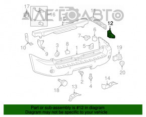 Suportul pentru bara spate stânga interior Toyota Sequoia 08-16