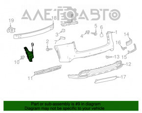 Suportul pentru bara spate dreapta de jos pentru Lexus NX300 NX300h 18-21