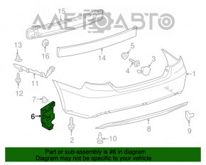 Suportul de bara spate dreapta jos Toyota Camry v55 15-17 SUA nou TW neoriginal