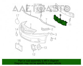 Абсорбер переднего бампера Toyota Camry v40 10-11 сломана направляйка