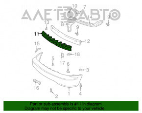 Absorbantul de bara fata pentru Lexus RX300 98-03 are fisuri, coltul este desprins.