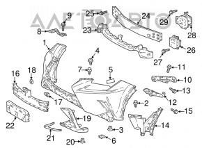 Absorbantul de bara fata pentru Lexus NX300 NX300h 18-21 Base, nou, original OEM