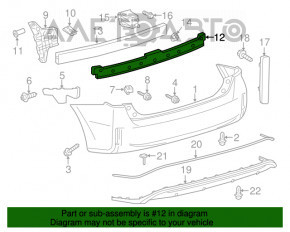 Absorbantul de impact al barei spate pentru Toyota Prius V 12-14 este fixat