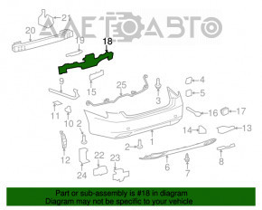 Absorbantul de impact al barei spate centrală pentru Lexus LS460 LS600h 07-09 lipsește partea superioară, ghidurile sunt rupte.