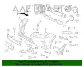 Suportul de bara fata pe partea stanga a televizorului pentru Lexus NX200t NX300 NX300h 15-21