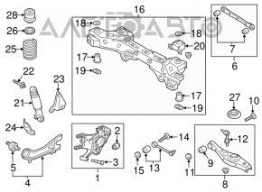 Capac spate stânga Kia Sorento 13-15 FWD nou OEM original