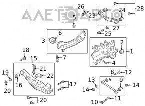 Цапфа задняя левая Hyundai Santa FE 19-20 AWD новый OEM KOR