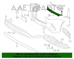 Capacul superior al bara din față Toyota Highlander 20- nou OEM original