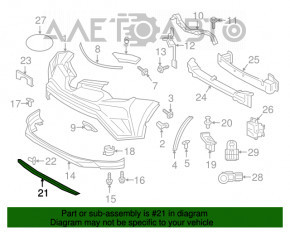 Moldura bara fata inferioara Toyota Rav4 16-18 restilizat.