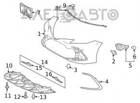 Молдинг переднего бампера правый Toyota Camry v70 21-24 LE\XLE