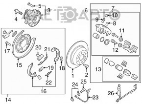 Butuc spate dreapta pentru Kia Sorento 16-20 FWD nou original OEM