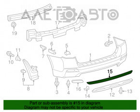 Moldura bara spate Toyota Highlander 11-13 crom