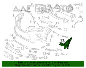 Grila de aerisire din bara fata dreapta pentru Lexus NX300 18-21 F-sport