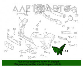 Grila de aerisire a bara fata dreapta Lexus NX300 NX300h 18-21 base