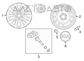 Set de jante R17 4 bucăți pentru Kia Optima 11-15, cu o ușoară bordură