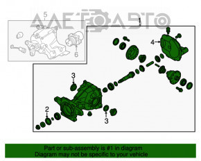 Diferențialul spate complet cu reductor și cuplaj pentru Kia Sorento 16-18 53k.