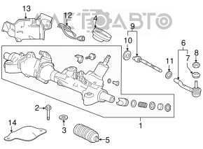 Bară de direcție cu capăt de tijă dreapta pentru Honda Accord 13-17 2.4 d20