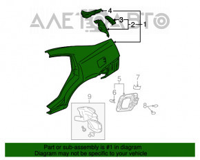 Aripa spate stânga Mitsubishi Galant 04-12.