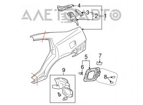 Aripa spate stânga Mitsubishi Galant 04-12.