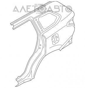 Aripa spate stânga Mitsubishi Outlander 14-21 argintie, tija