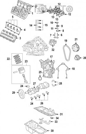 Коленвал Dodge Durango 11- 5.7 К:66.00 ШЭ:54.00