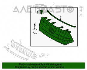 Grila radiatorului Toyota Highlander 11-13