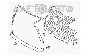 Grila radiatorului asamblată pentru Lexus RX350 RX450h 20- fără senzori de parcare