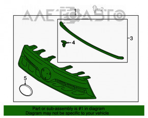 Grila radiatorului asamblată Toyota Highlander 11-13 hibrid