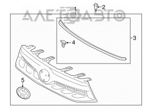 Решетка радиатора grill в сборе Toyota Highlander 11-13 hybrid