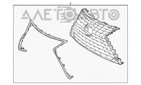 Grila radiator Lexus NX300 NX300h 20-21 Base, Lux, pentru senzori parcare nou original OEM