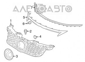 Grila radiatorului Lexus CT200h 11-13 pre-restilizare cu celule