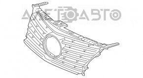 Grila radiatorului asamblată Lexus IS 14-16, cu tija cromată, zgârieturi pe capac, ruptură la prindere