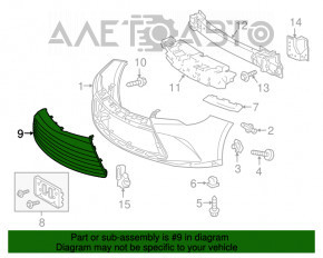 Grila bara fata Toyota Camry v55 15-17 usa LE are suportul rupt, lovituri înfipte.