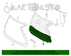 Grila bara fata Lexus RX350 RX450h 16-19 EUR cu senzori de parcare nou OEM original