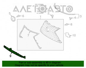 Grila inferioară a bara de protecție față pentru Lexus NX300 NX300h 18-21 Base, nouă, originală OEM